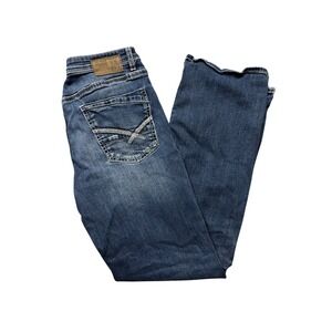 BKE Tyler Bootcut Jeans Mens 34x34 Blue Medium Wash Distressed Denim